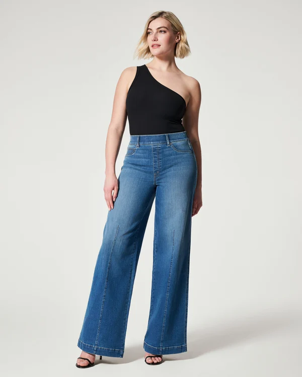 LAST DAY 50% OFF - Seamed Front Wide Leg Jeans