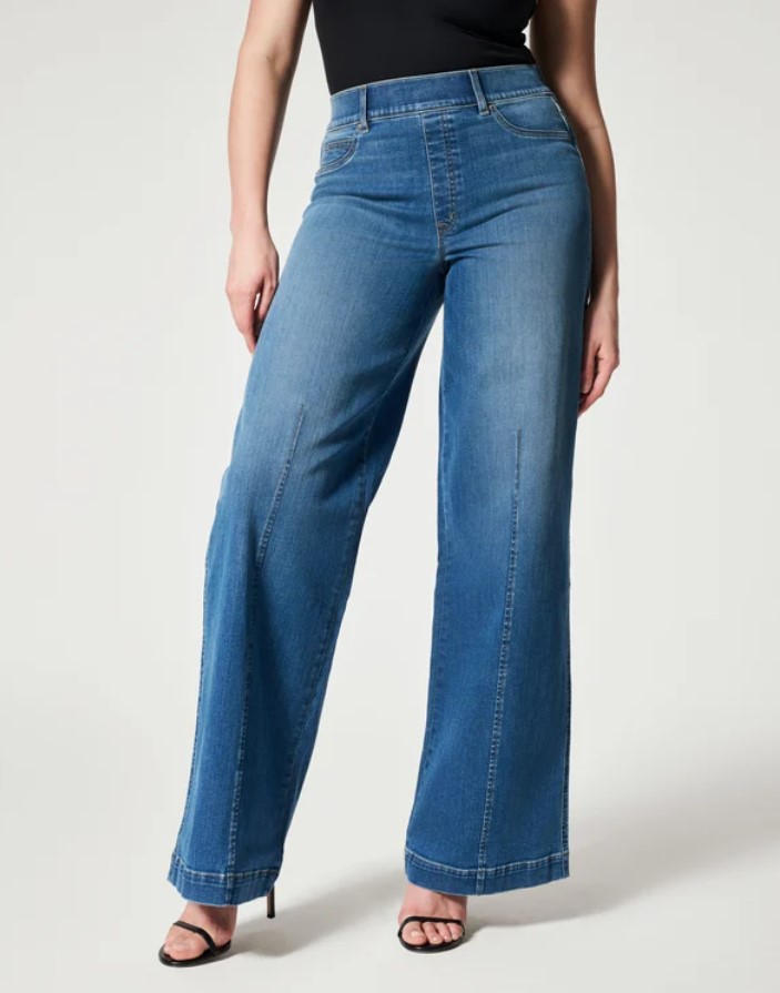 LAST DAY 50% OFF - Seamed Front Wide Leg Jeans