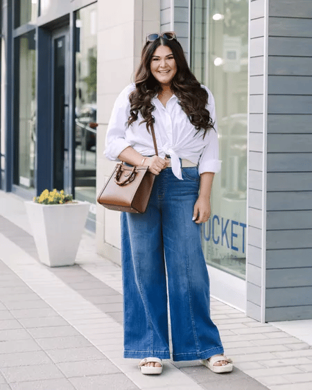 Last Day 70% OFF - Seamed Front Wide Leg Jeans