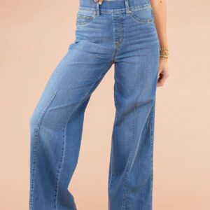 Last Day 70% OFF - Seamed Front Wide Leg Jeans