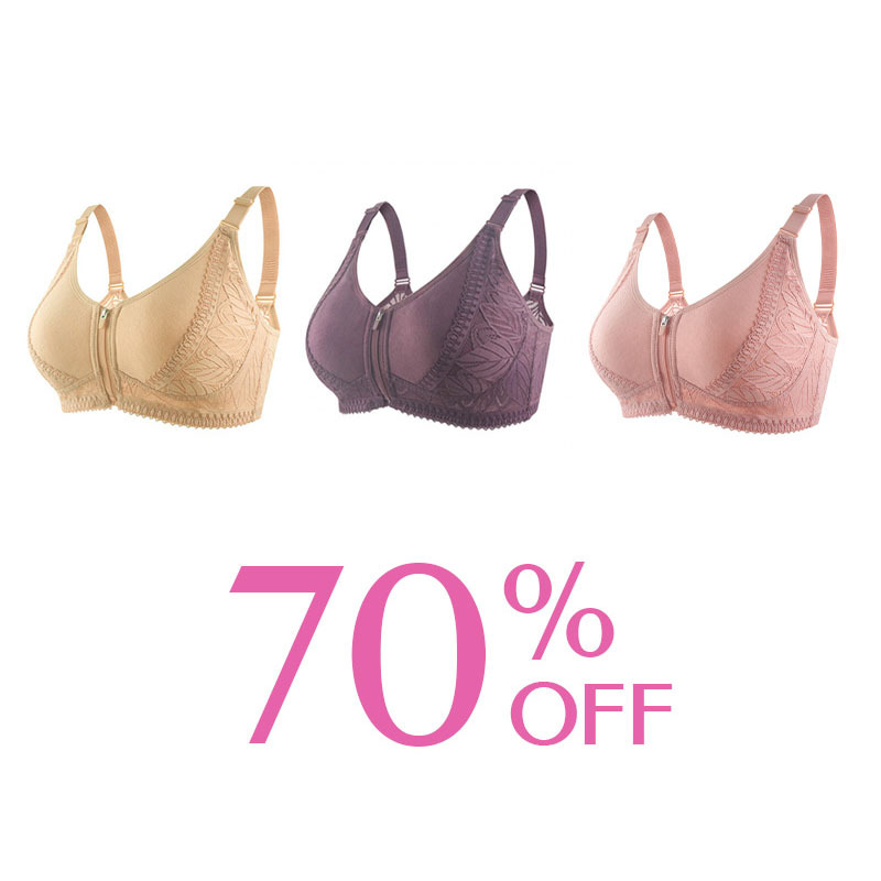 LAST DAY 80% OFF - WIRELESS ZIP FRONT FULL COVERAGE BRA