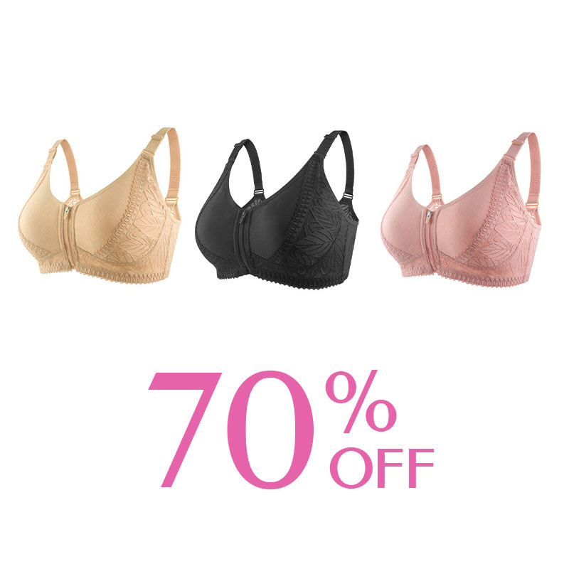 LAST DAY 80% OFF - WIRELESS ZIP FRONT FULL COVERAGE BRA