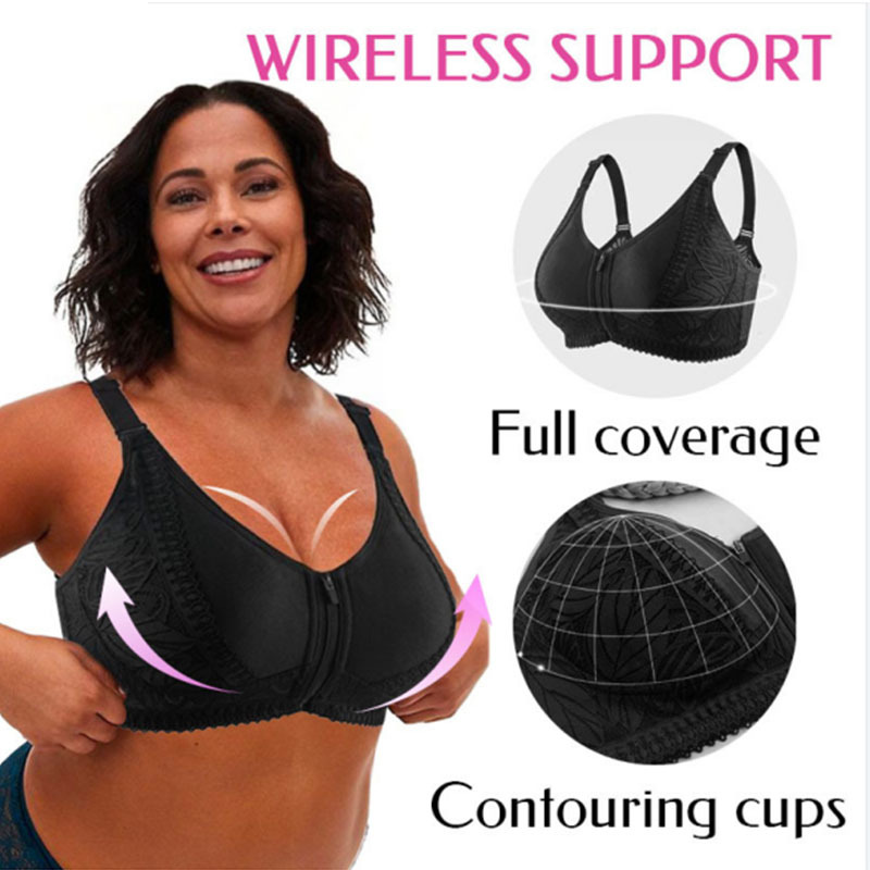 LAST DAY 80% OFF - WIRELESS ZIP FRONT FULL COVERAGE BRA