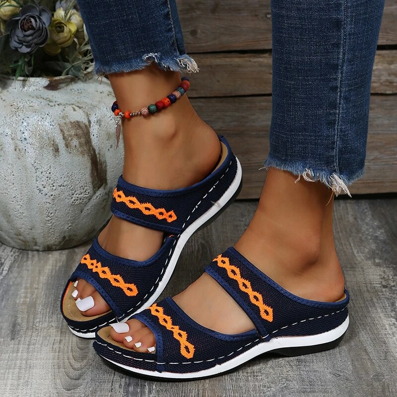 Last Day Promotion 50% OFF - Leather Orthopedic Arch Support Sandals Diabetic Walking Cross Sandals