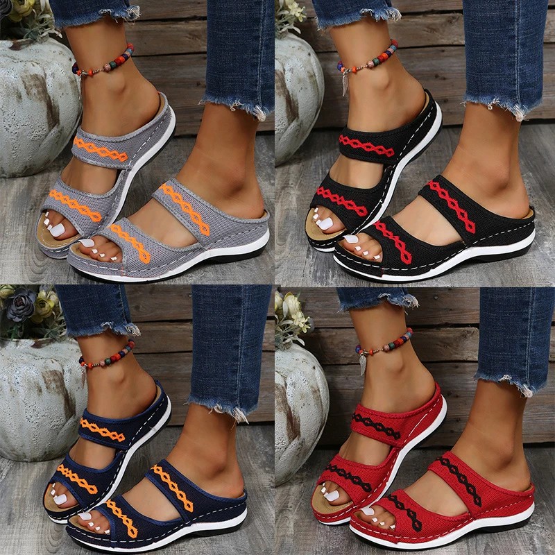 Last Day Promotion 50% OFF - Leather Orthopedic Arch Support Sandals Diabetic Walking Cross Sandals