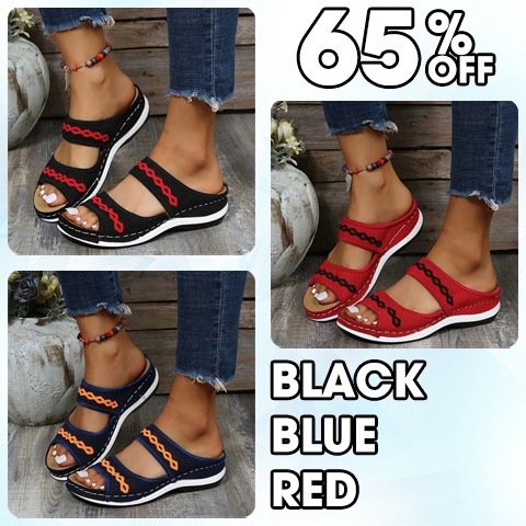 Last Day Promotion 70% OFF - Leather Orthopedic Arch Support Sandals Diabetic Walking Cross Sandals