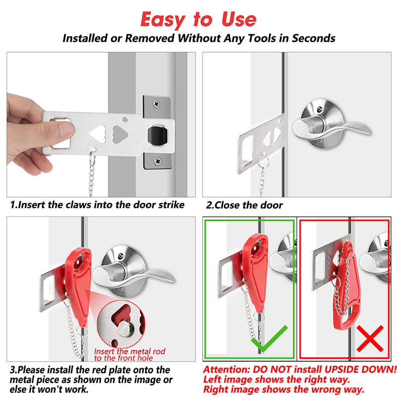 (Last Day Sale 48ï¼… OFF) - Portable Security Door Lock (Buy 2 Get Extra 10ï¼… Off Now)