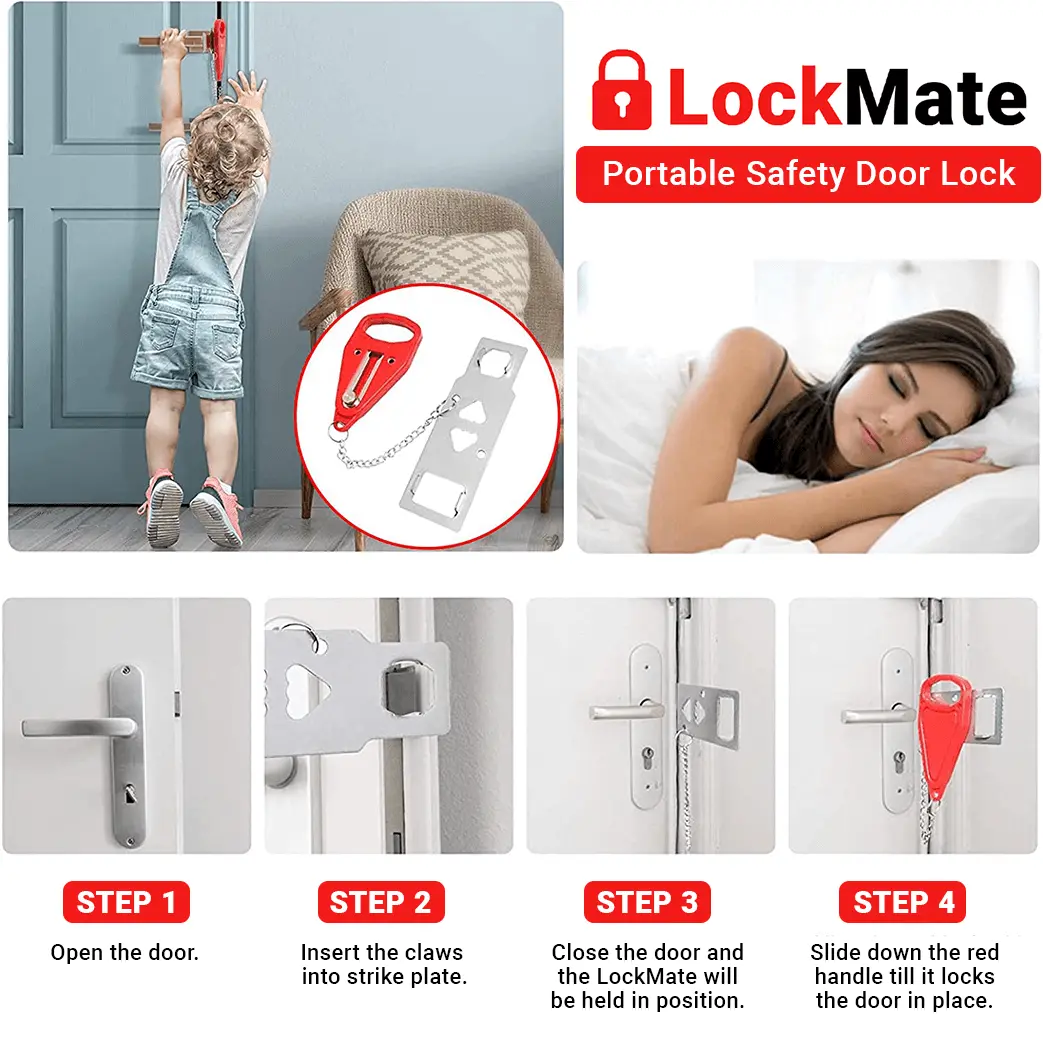 LockMate - Portable Door Lock (Upgraded Version)