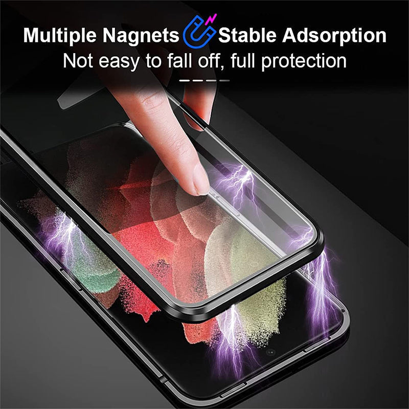 Magnetic Double Sided HD Shock Resistant Glass Phone Case for Samsung S22 Series