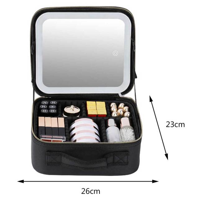 Cosmetic Travel Case With LED Mirror