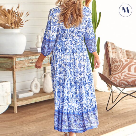 Maldila - New Style-73%OFF V-neck Bohemian Dress - Lulunami
