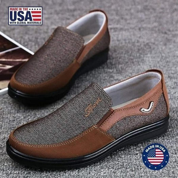 MEN'S EXTENDED WIDTH FOOT AND HEEL COMFORTABLE INSOLE NON-SLIP SNEAKERS