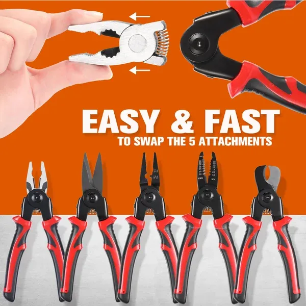 Multifunctional pliers with interchangeable heads