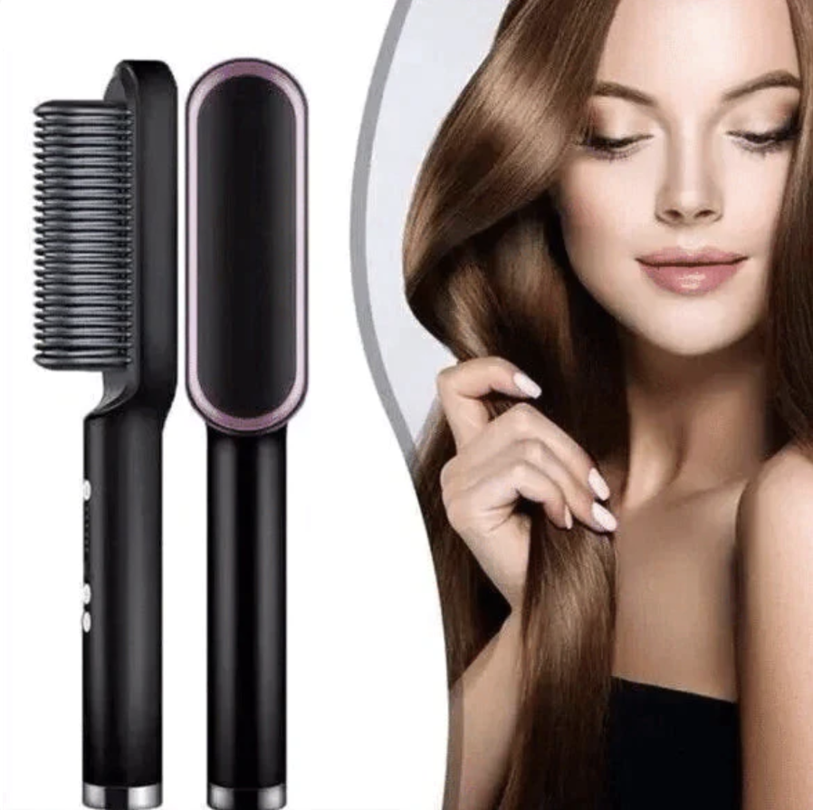 (NEW 2023 LUXURY VERSION) 2 in 1 Hair Negative Ion Hair Straightener Styling Comb US