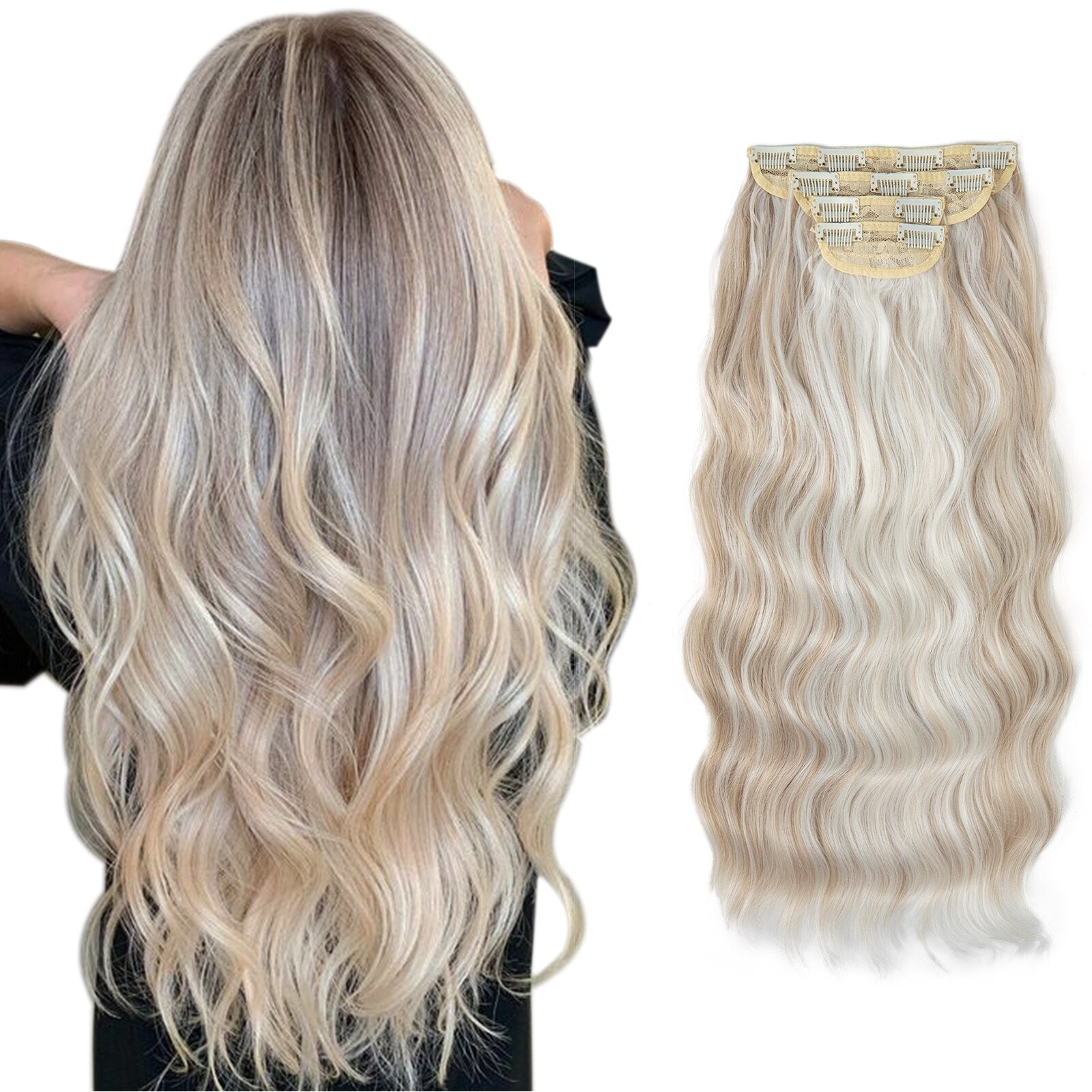 New 4pcs Clip In Hair Extensions 22" Full Hair Set