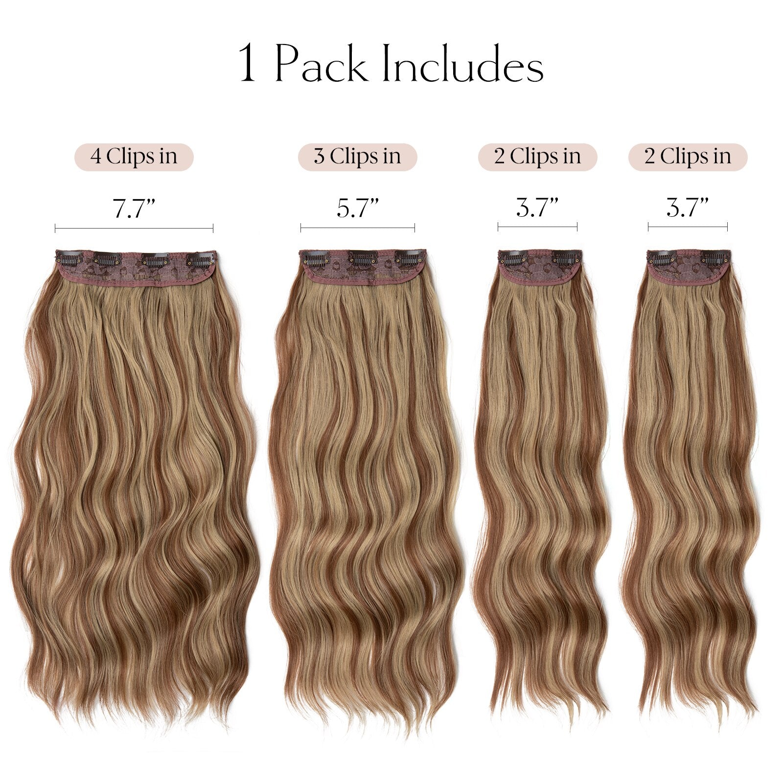 New 4pcs Clip In Hair Extensions 22" Full Hair Set