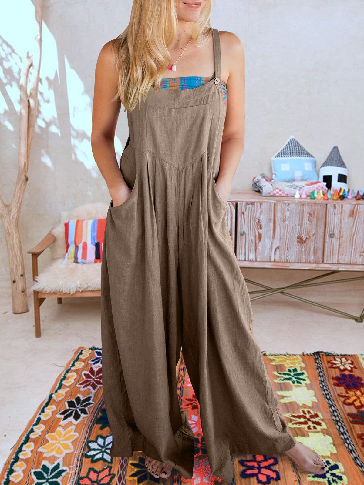 tokyel Plus Size Wide Leg Overalls Jumpsuit