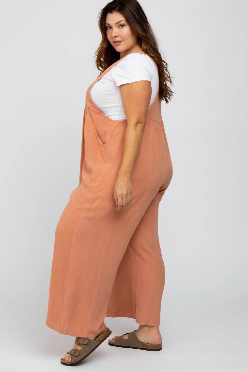 tokyel Plus Size Wide Leg Overalls Jumpsuit