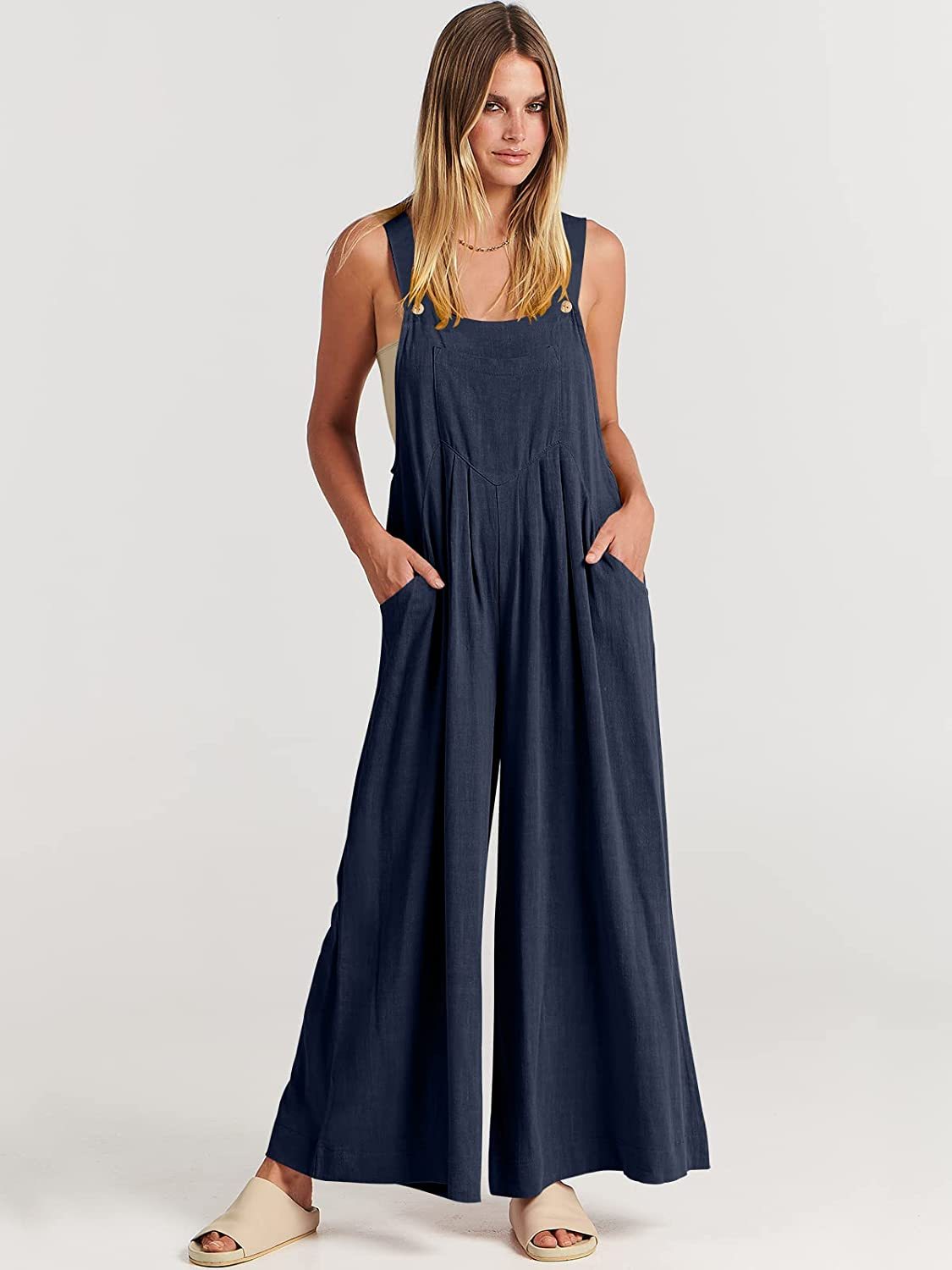 tokyel Plus Size Wide Leg Overalls Jumpsuit