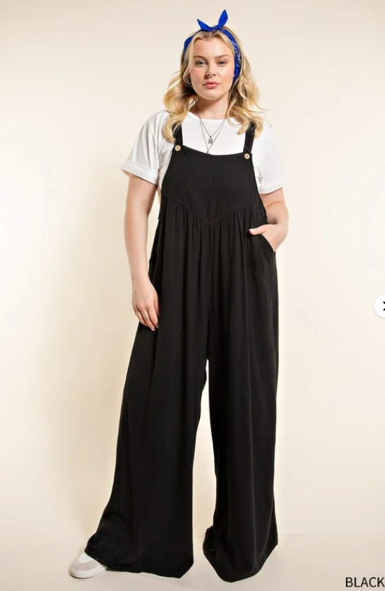 tokyel Plus Size Wide Leg Overalls Jumpsuit