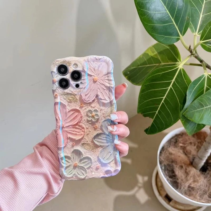 Retro Oil Painting Blu-Ray Flowers Shockproof Case for Iphone 13 12 13Pro 14Pro 13 Pro Max Silicone Cover Iphone 14 Fundas