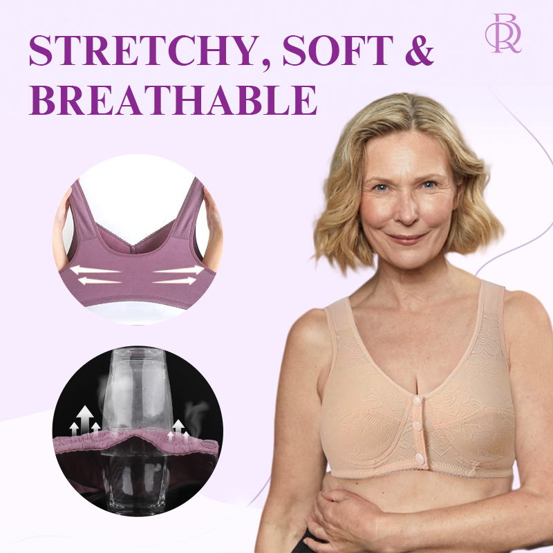 Rosette Bra - Easy Front Button Wireless Bra