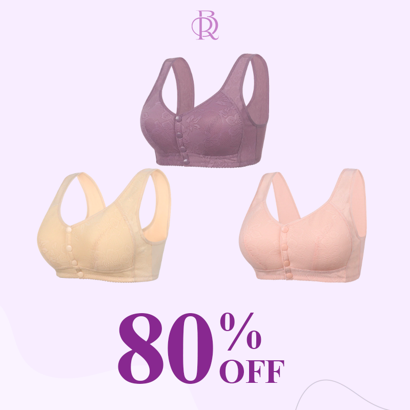 Rosette Bra - Easy Front Button Wireless Bra