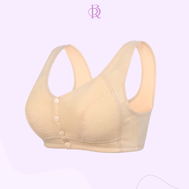 Rosette Bra - Easy Front Button Wireless Bra