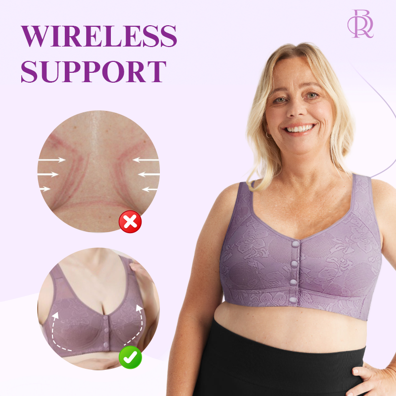 Rosette Bra - Easy Front Button Wireless Bra