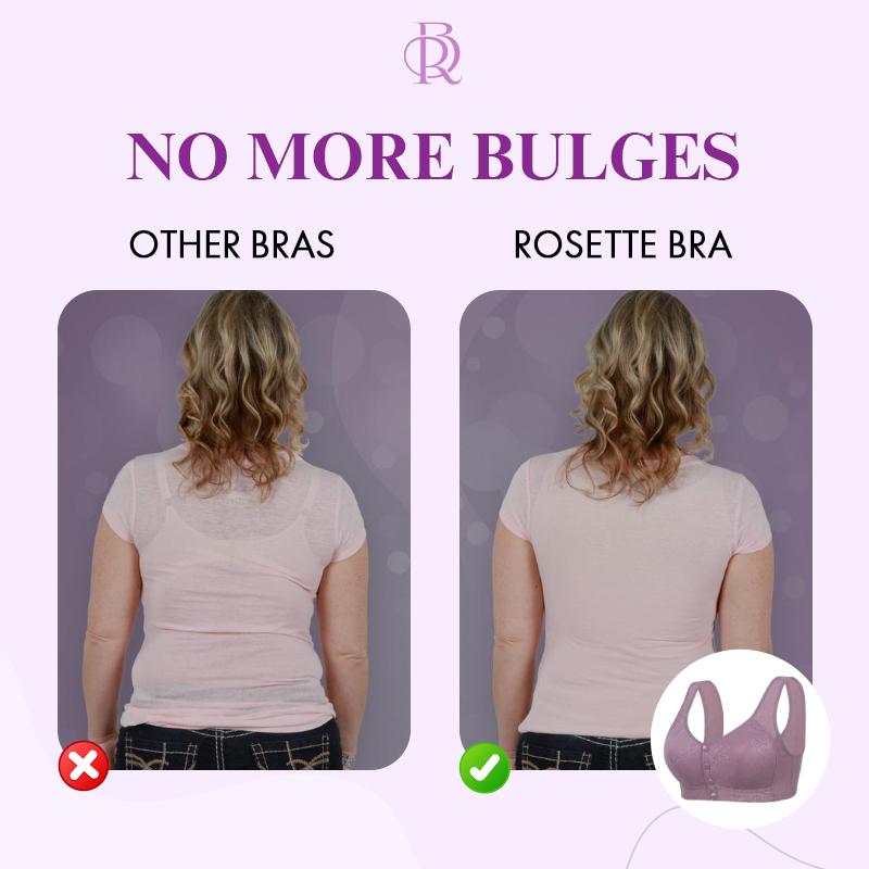 Rosette Bra - Easy Front Button Wireless Bra