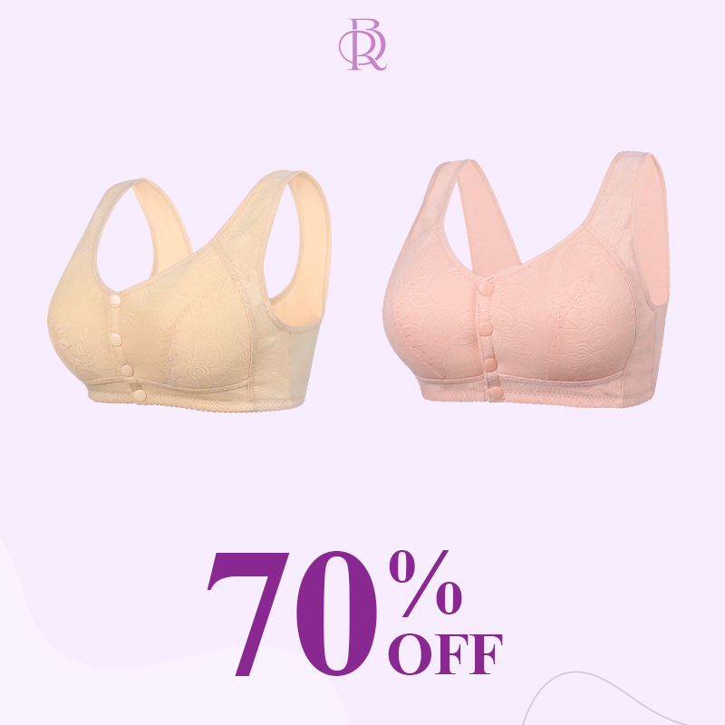 Rosette Bra - Easy Front Button Wireless Bra