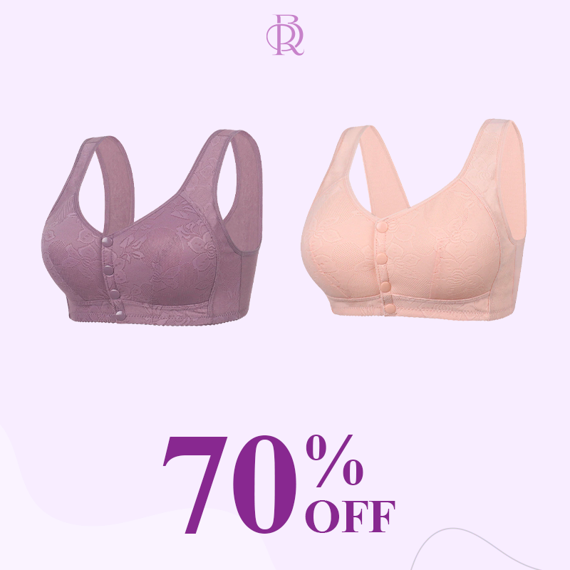 Rosette Bra - Easy Front Button Wireless Bra