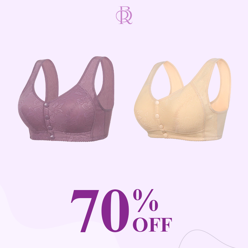 Rosette Bra - Easy Front Button Wireless Bra