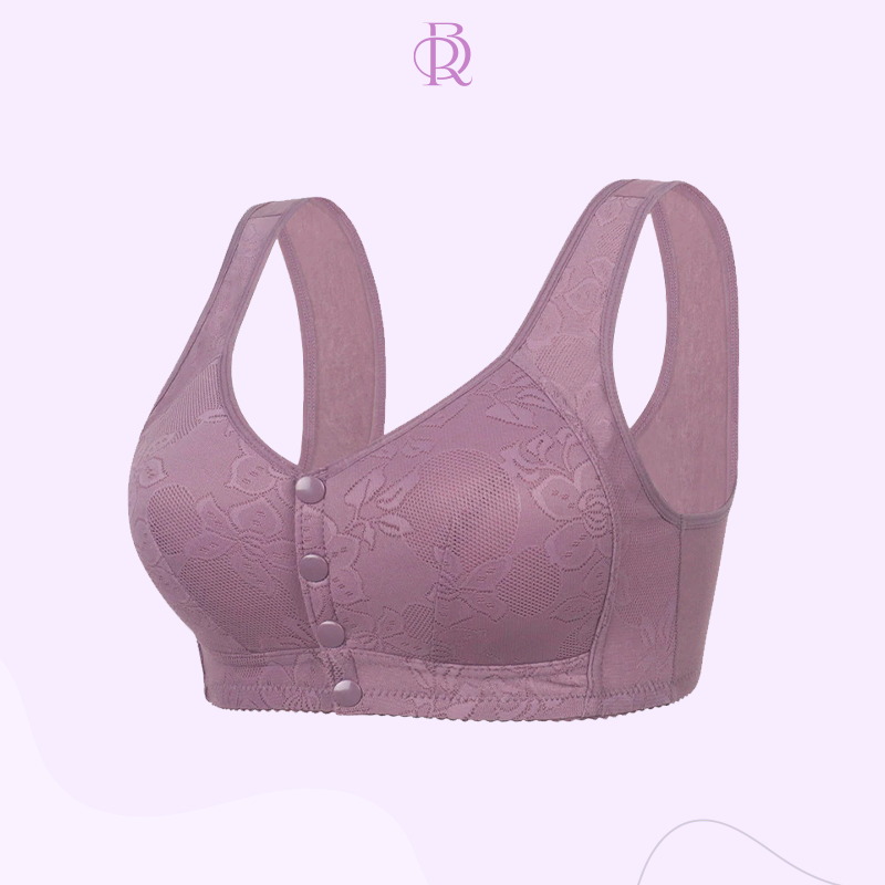 Rosette Bra - Easy Front Button Wireless Bra