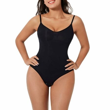 Soo Slick Seamless Bodyshaper Bodysuit for Women - Full Body Shapewear Body Sculpting Suits Sleeveless Round Neck