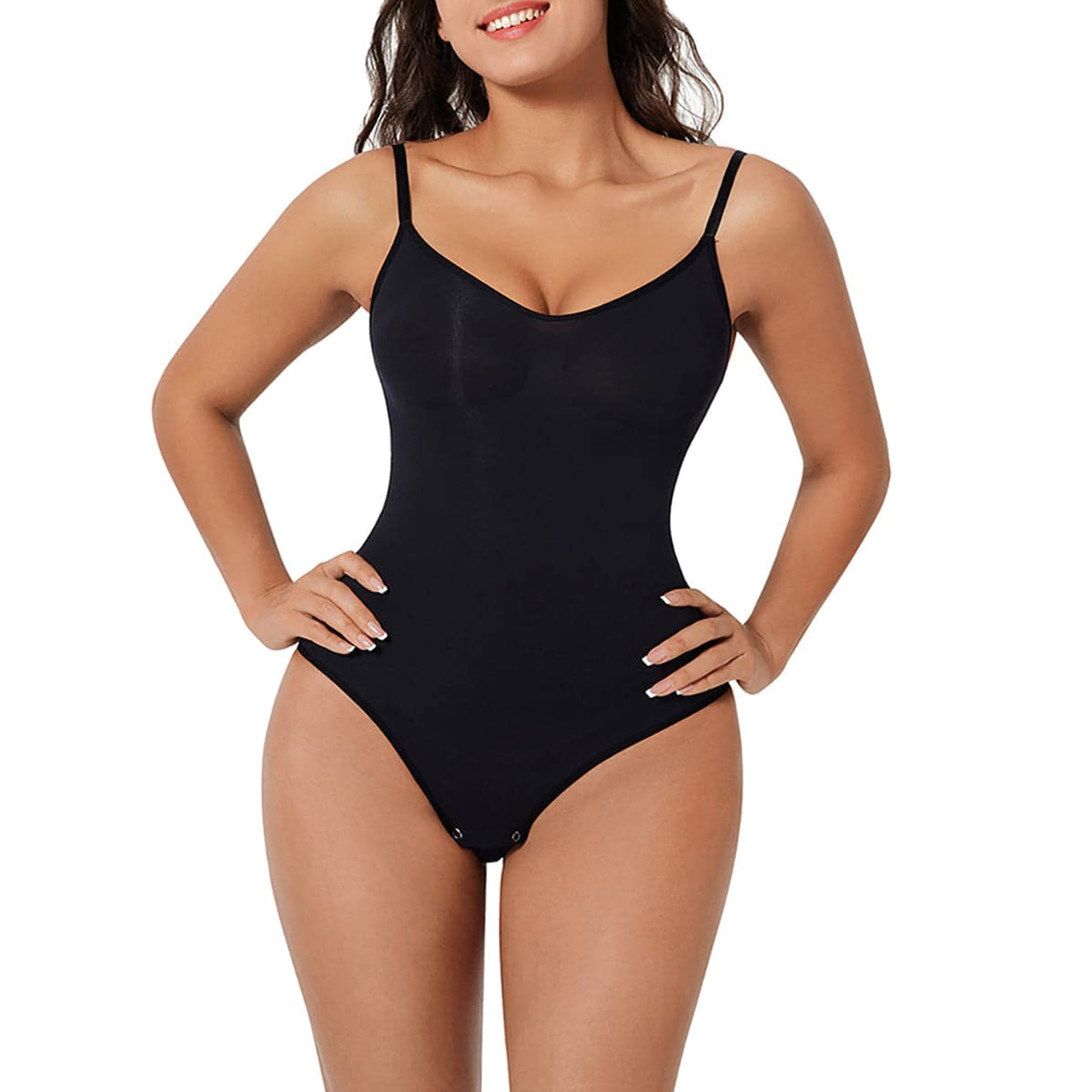 Soo Slick Seamless Bodyshaper Bodysuit for Women - Full Body Shapewear Body Sculpting Suits Sleeveless Round Neck