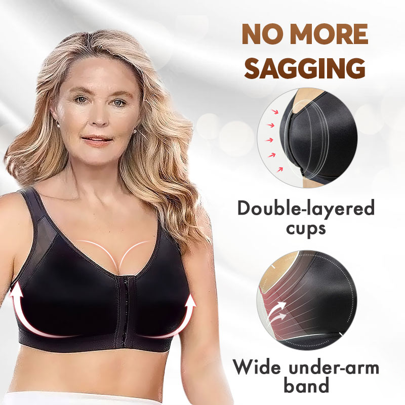 Seniorsbra - Women's 18-hour Front Closure Wireless Back Support Posture Full Coverage Bra