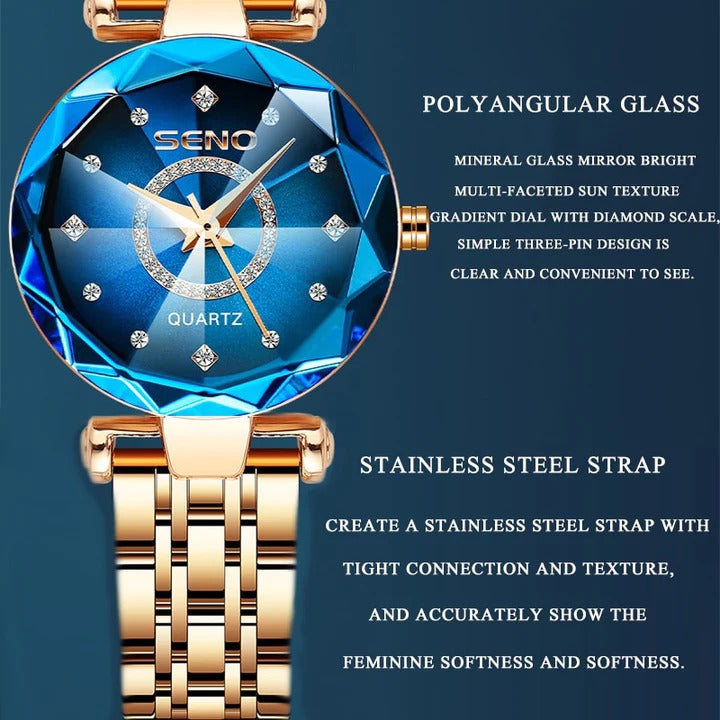 SENO Luxury Diamond Quartz Wristwatch For Ladies