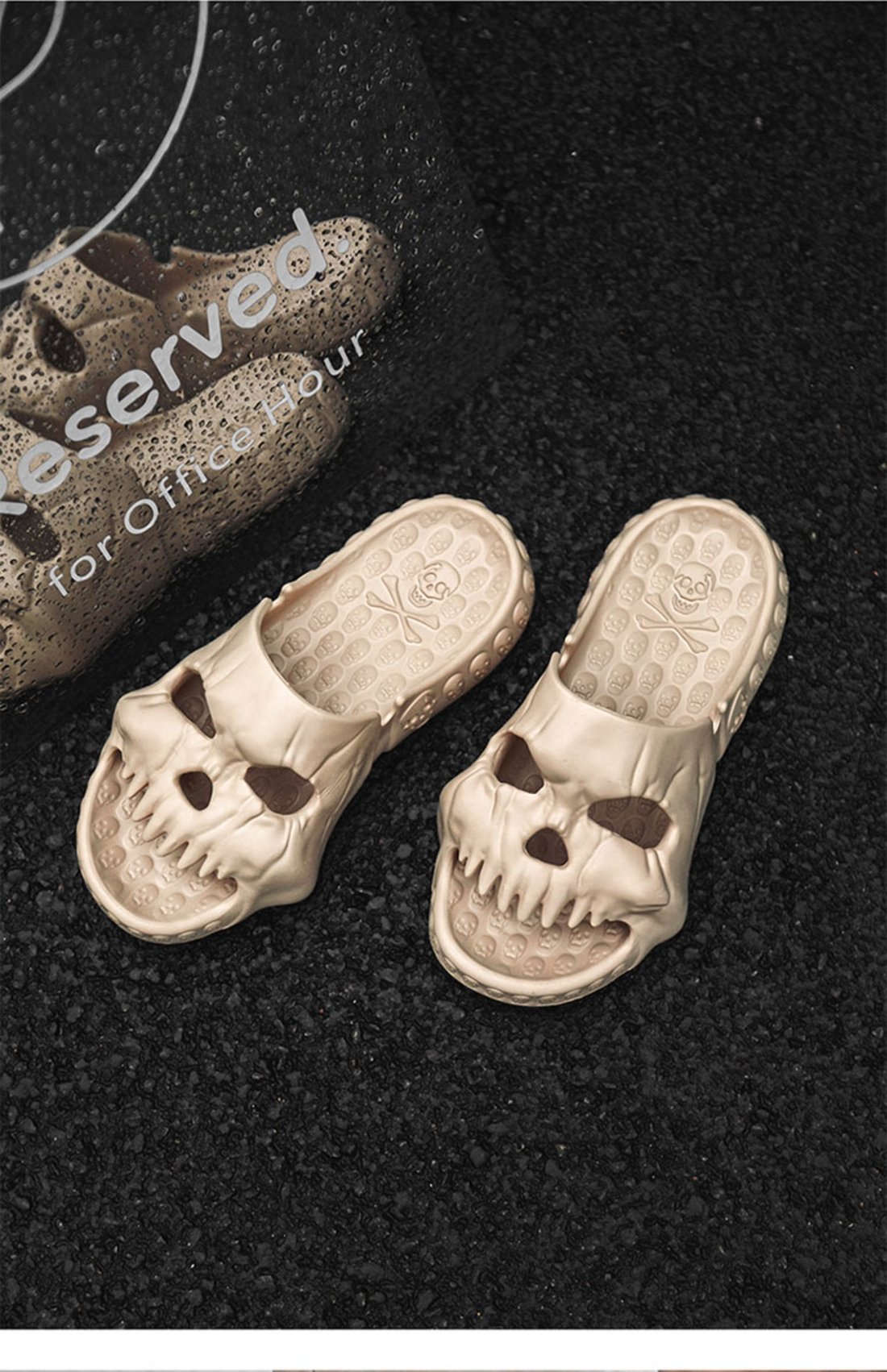 Skull Design Single Band Slides