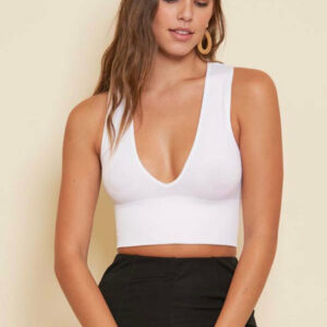 WANDERLUSH - TRUTH OR BARE V-NECK CROP TOP