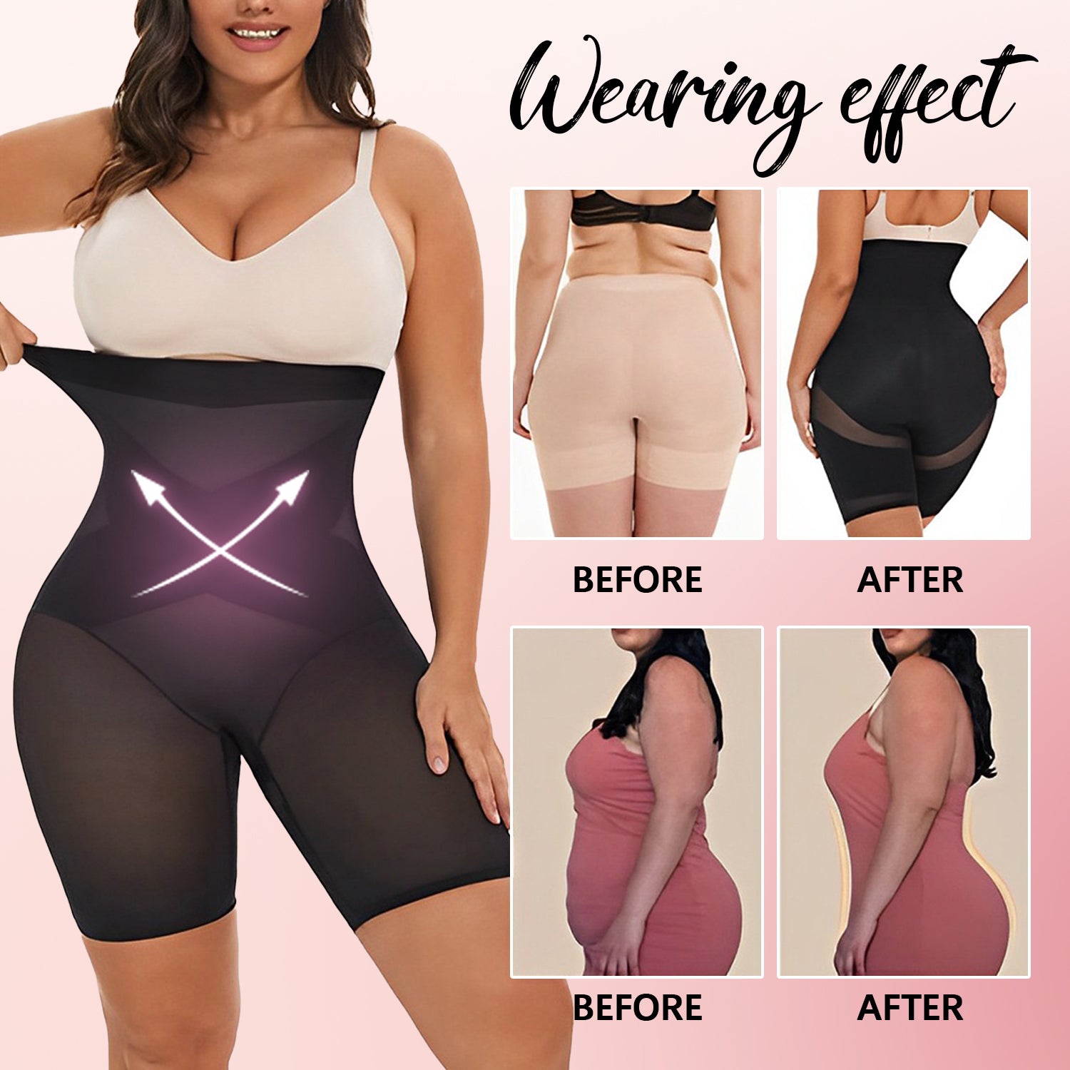 WOMEN FOR SURE - 2023 Upgrade Cross Compression Abs & Booty High Waisted Shaperwear