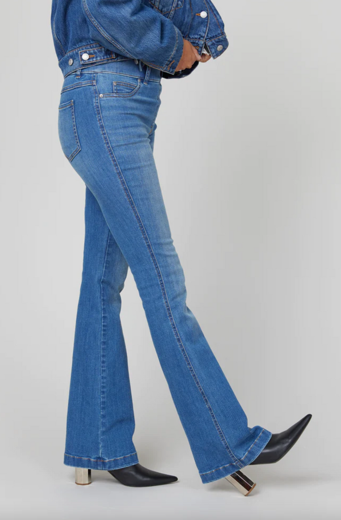 Women's No-Button Stretch Flare Jeans