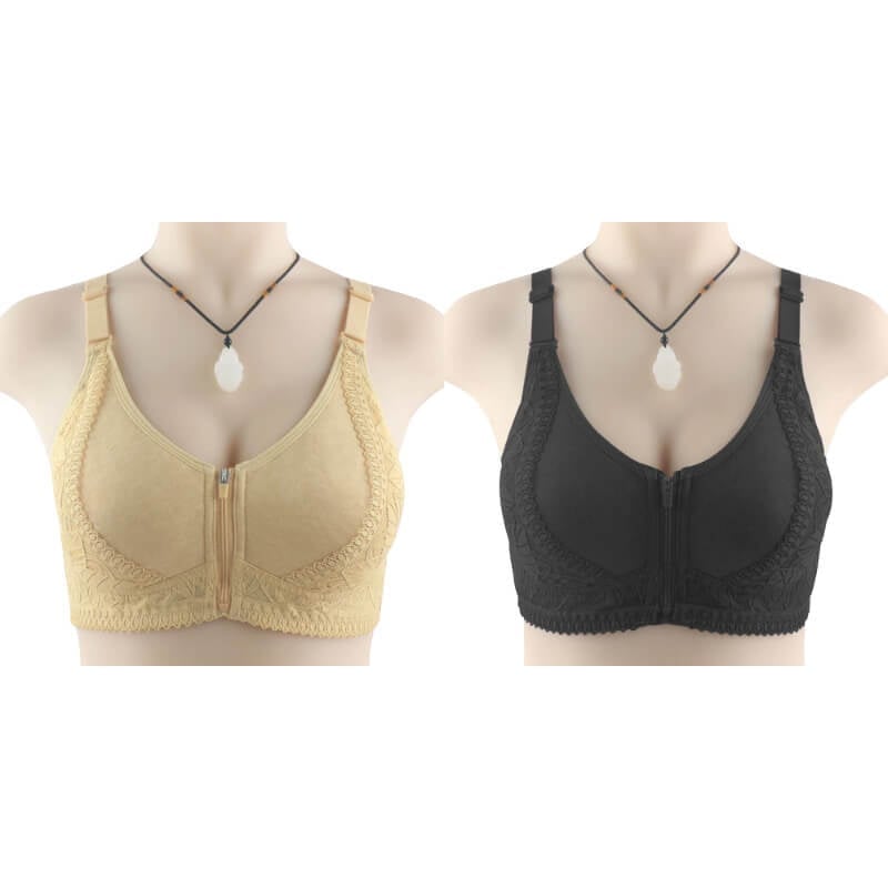 Womens zip front closure plus size bra