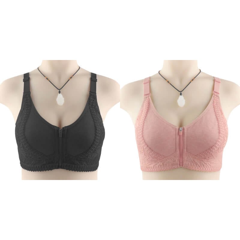 Womens zip front closure plus size bra