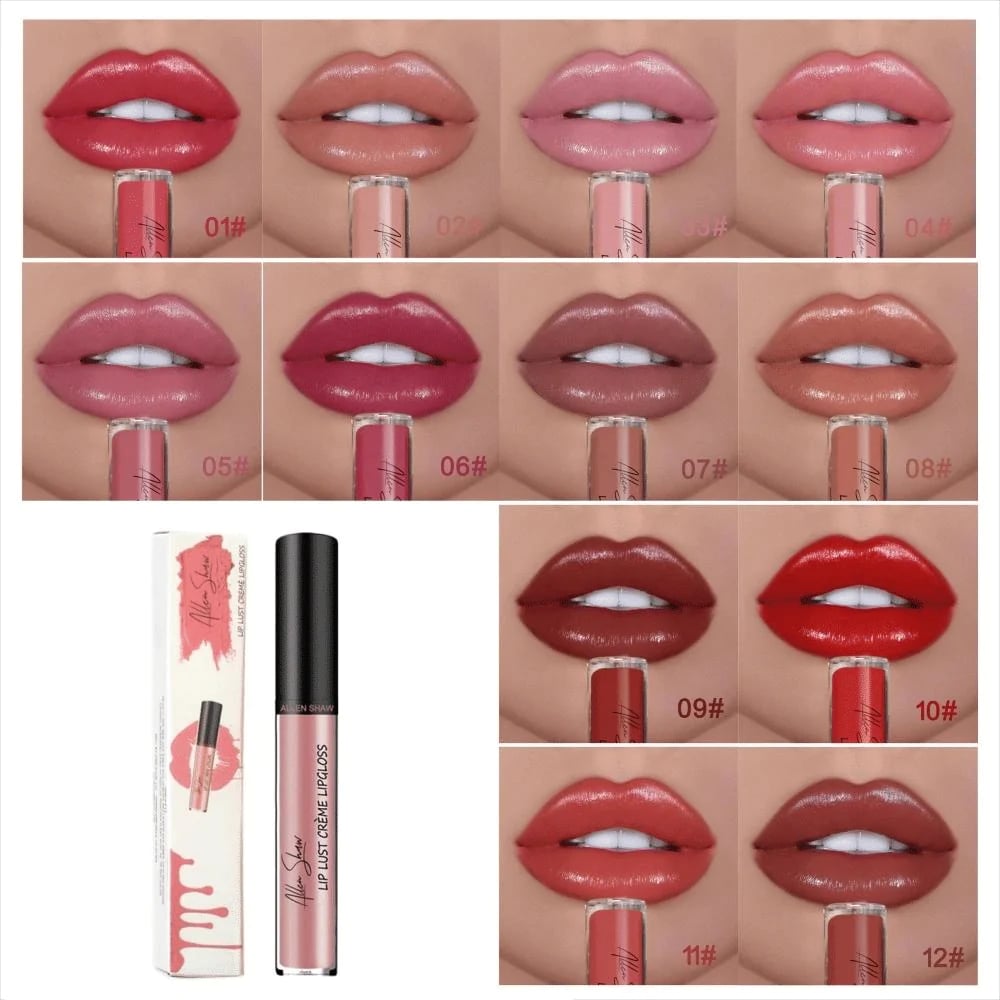 12 Colors Cream Texture Lipstick Waterproof – 50% OFF TODAY