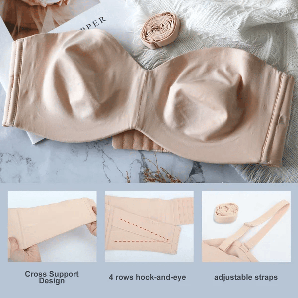 2023 HOT - Nakans Full Support Non-Slip Convertible Bandeau Bra