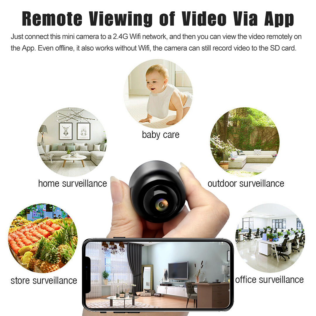 2023 Mini WIFI Camera 1080P HD - Night Vision Included