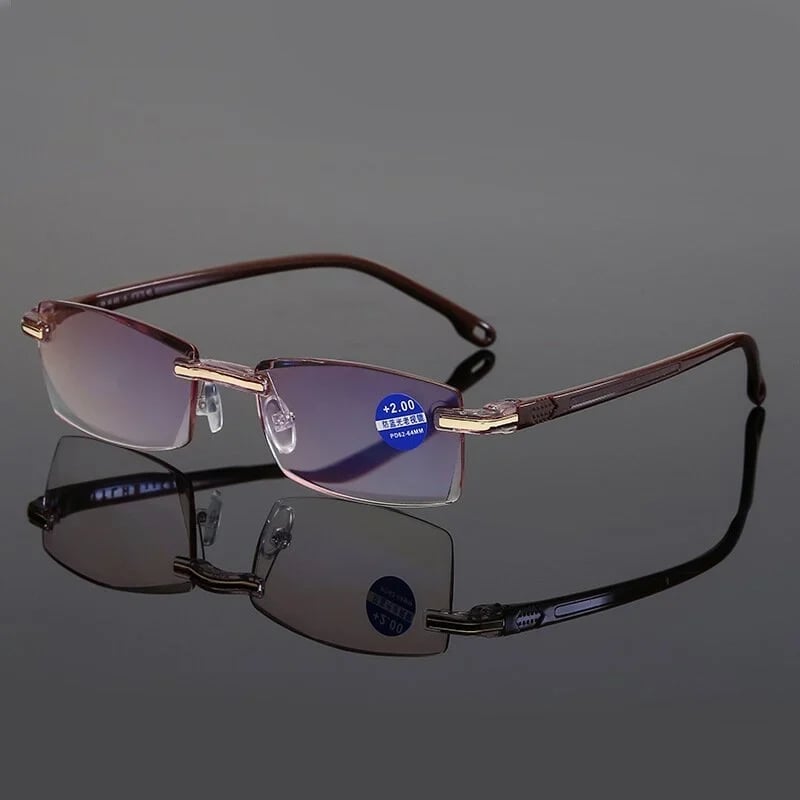 2023 New Sapphire high hardness anti-blue progressive Far And Near Dual-Use Reading Glasses