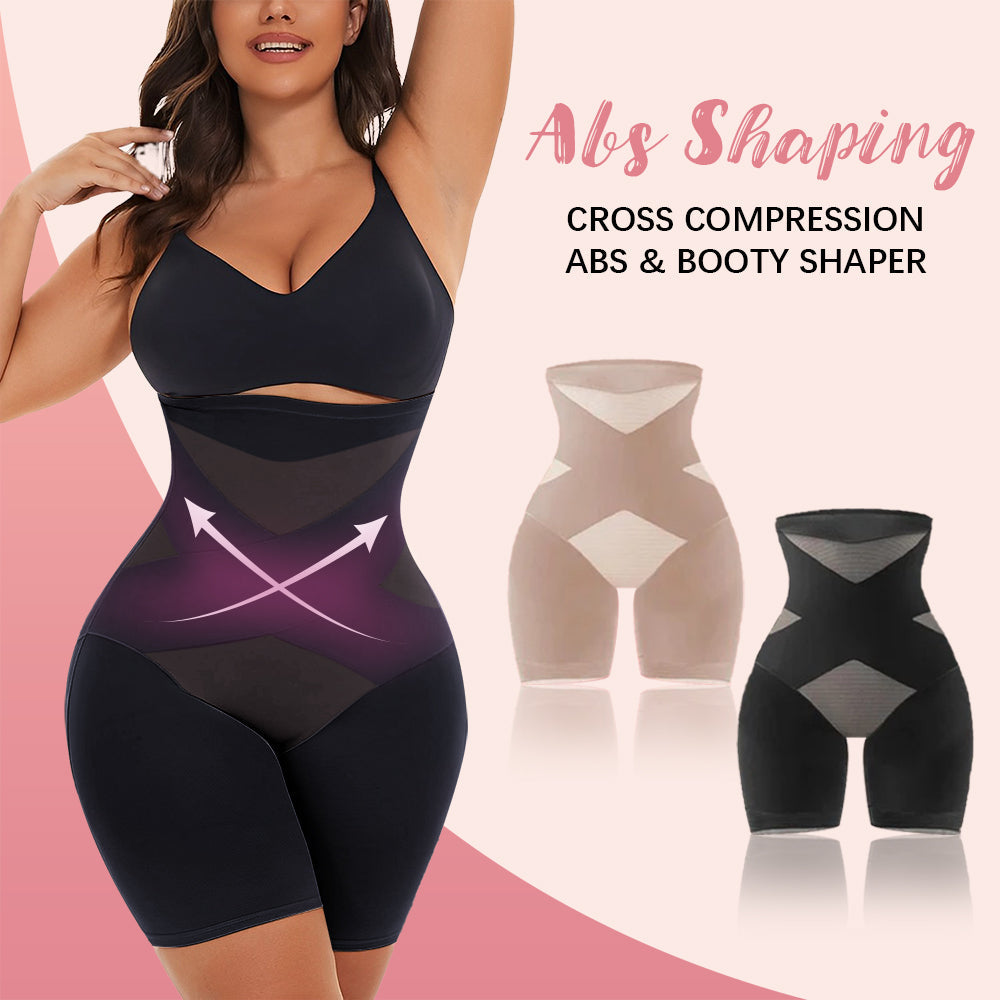 (2023 Upgrade) Cross Compression Abs & Booty High Waisted Shaperwear