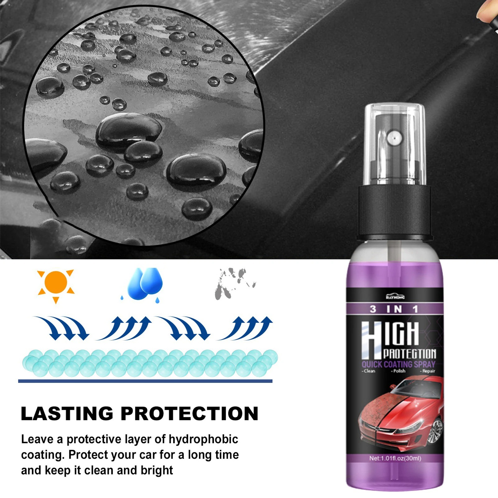 3 in 1 Ceramic Car Coating Spray (Buy 2 get 1 free)